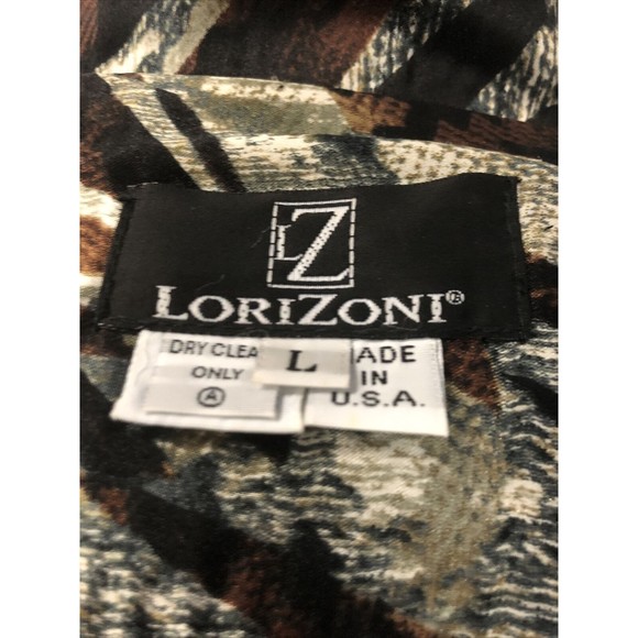 Lorizoni Women's Black Multi Color 100% Silk Blazer Size Large - Picture 5 of 5